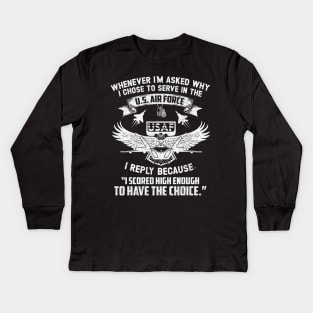 U.S. Air Force T-Shirt Veteran of the United States US Air Force USAF Kids Long Sleeve T-Shirt